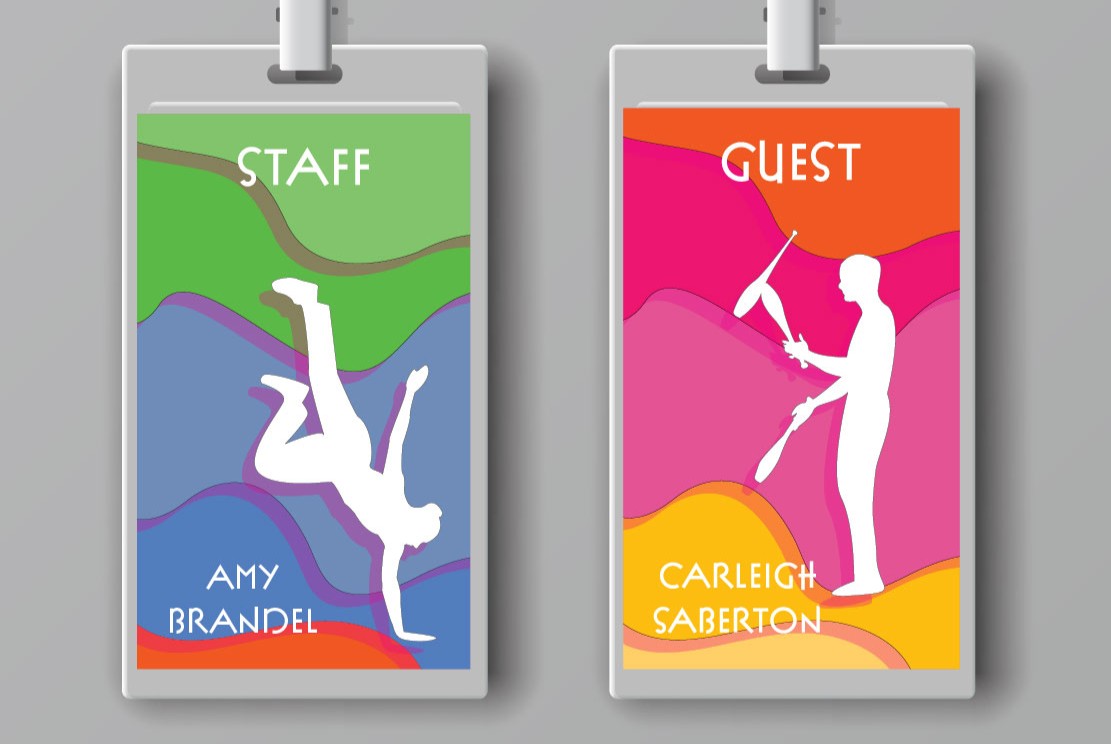 Staff and guest Badges for Baraboo Circus Bash with festival dates